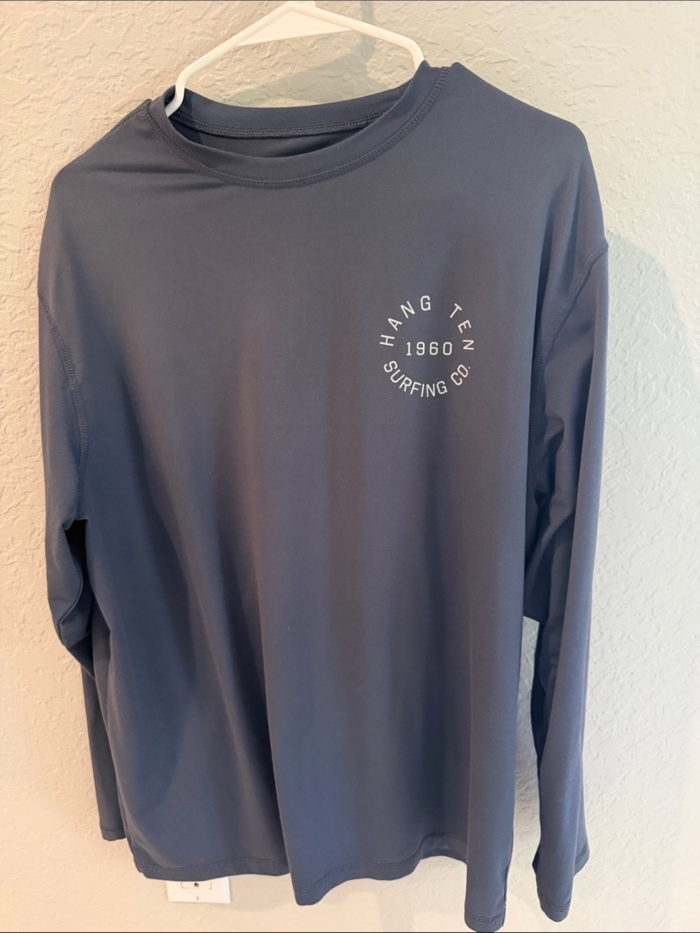 Hang Ten Long Sleeve Surf Shirt in Navy Gray